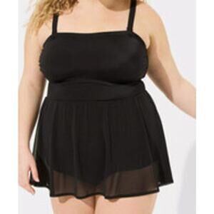 Torrid Black Wirefree Convertible Skirted Swim Dress sz 4X (26W) NEW